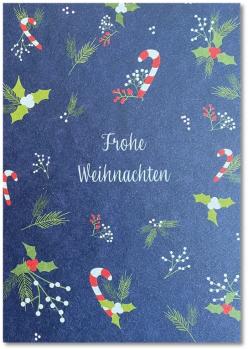 Postkarte "Frohe Weihnachten - blau"